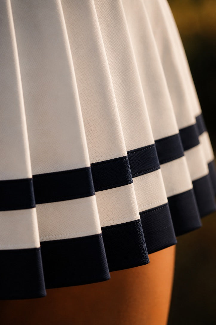 The Heritage Club Dress - White & Navy